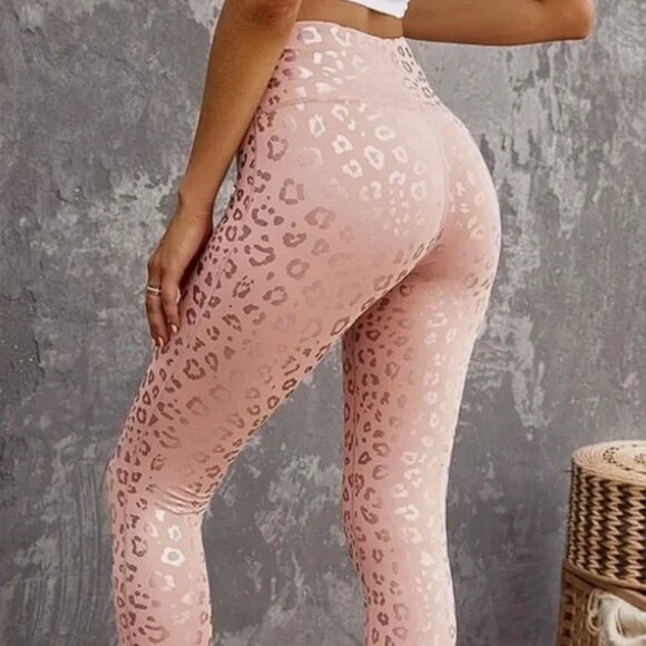Zyia Active Light N Tight Metallic Leopard Gold Tan Leggings (12) NWOT - Picture 3 of 9